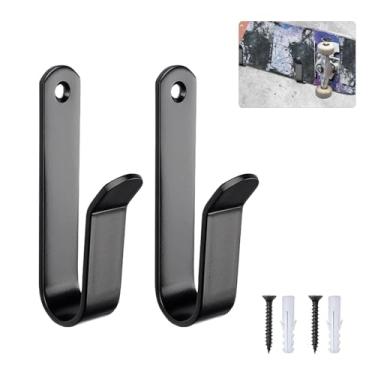 Imagem de WishLotus Suporte de parede para snowboard, 2 peças de gancho de snowboard durável espesso em forma de U profundo rack de exibição de snowboard com plugue e parafuso de borracha para pendurar skates e