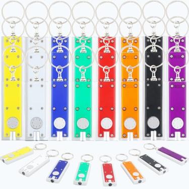 Imagem de Haconba 40 Packs Mini Flashlight Keychain Bulk Colorful Small Portable LED Lights Ultra Bright Flashlight Key Ring for Outdoor Camping Activity, 8 Colors