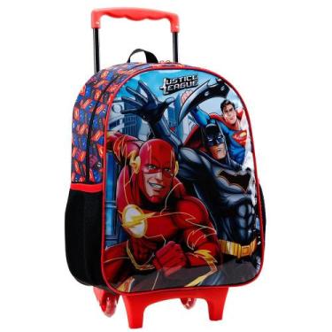 Imagem de Mochila Escolar Liga da Justiça Xeryus Com Rodinhas Original