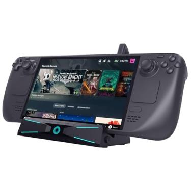 Imagem de Dock para Steam Deck, suporte de dock de hub Steam 6 em 1 com 4 portas USB-A 3.0, HDMI, carregador rápido PD 3.0 USB-C, acessórios para Steam Deck (preto-2206D)
