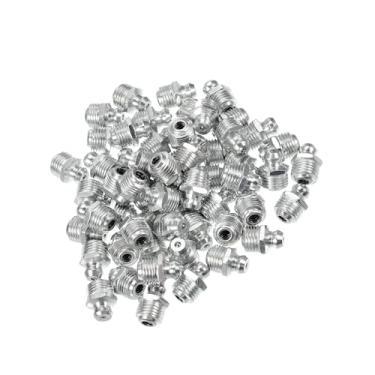 Imagem de Partuto 50 peças M10x1 bocal de graxa encaixe reto ângulo de 180 graus graxa Zerk adaptador de encaixe para substituição de lubrificação mecânica de carro caminhão