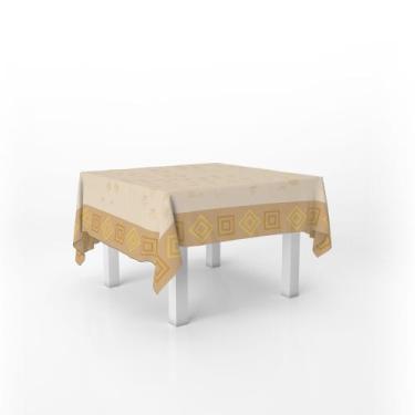 Imagem de Toalha De Mesa Quadrada Infantil Tecido Oxford Safári Pegadas - 140x14