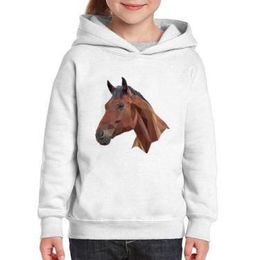 Imagem de Moletom Infantil Cavalo Arte Mosaico - Foca na Moda, Branco, 4