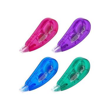 Imagem de Kit 04 Corretivos em Fita Soul 5mx5mm Escolar Branquinho Office Brw