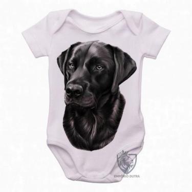 Imagem de body nenê criança roupa bebê  Labrador Preto perfil - Empório Dutra, G