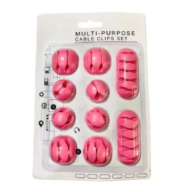 Imagem de Kit Organizador De Fio Cabos De Celulares Com Diversos Clips Multiuso 