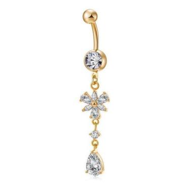 Imagem de Piercing De Umbigo Zirconia Borboleta Dourado Pendurado - De Castro jo
