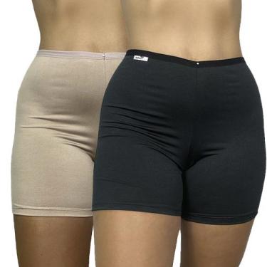 Imagem de Kit 2 Short Segunda Pele Calça Perna Anágua Feminino Adulto  AN001 - L