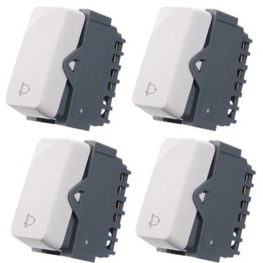 Imagem de Kit 4 modulo interruptor pulsador campainha 10a-250v br b3 margirus - 