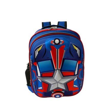 Imagem de Mochila Infantil Escolar Meninos Capitão América Costas Reforçada Eva 