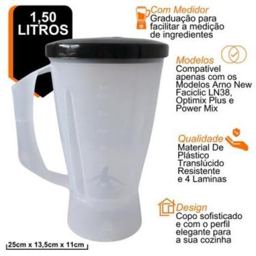 Imagem de Copo Compatível Arno Optimix Plus / New Faciclic LN38 Translúcido Tamp