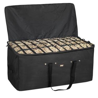 Imagem de MIYABALA Saco de fardos de feno, 111,8 x 45,7 x 56 cm, saco de feno extra grande com design de alimentação lenta superior para cavalos, cabras, ovelhas, burros, bolsa de armazenamento de fardos de