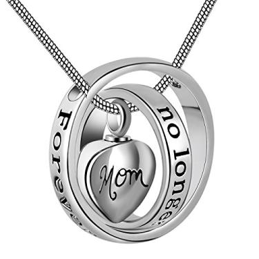Imagem de Cring Coco Colar feminino e masculino No Longer by My Side,Forever in My Heart esculpido com urna de cremação para mãe e pai, Aço inoxidável