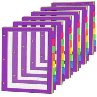 Imagem de LIMANLIRY Divisórias de fichário de 8 abas com abas, 48 ​​unidades/6 conjuntos de divisórias de janela transparentes de página em tamanho carta para fichário de 3 argolas com abas, 8 divisór