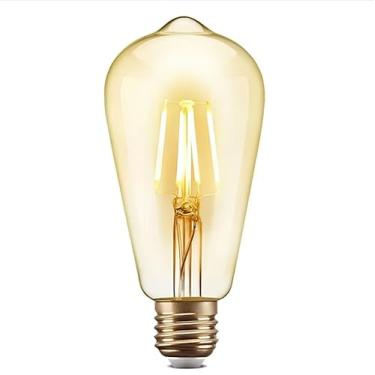 Imagem de Lâmpada Filamento LED ST64 Decorativa Retrô Vintage Âmbar Bivolt VRS Lighting (1 Unidade)