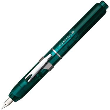 Imagem de Platinum Fountain Pen Caneta-tinteiro retrátil Curidas verde urbana tipo knock caneta tinteiro PKN-7000#43-F com adesivo Kanji LOV, 14 x 1,4 cm