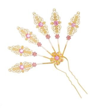 Imagem de Grampo de cabelo de folha de liga com strass enfeite de cabelo étnico tailandês acessório de cabelo de folha (hb000021-3)