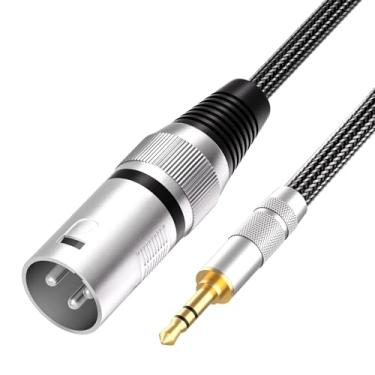 Imagem de tisino Cabo de 3,5 mm para XLR Mini Jack não balanceado 1/20.3 cm para XLR macho cabo de microfone adaptador - 2 m