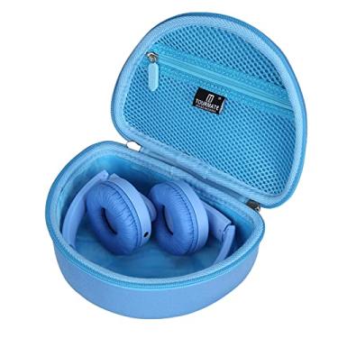 Imagem de Tourmate Capa rígida de viagem para fones de ouvido intra-auriculares Philips K4206 Kids sem fio/iClever HS19 Kids RORSOU R10, bolsa protetora de armazenamento para transporte (azul, somente capa)