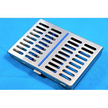 Imagem de Cynamed Bandeja de Caixa de Suporte para Cassete de Esterilização de Autoclave Odontológica de Aço Alemão para 10 Instrumentos