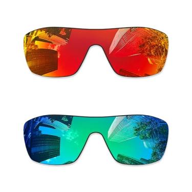 Imagem de Combine8 2 peças de lentes de reposição ploarizadas para óculos de sol Oakley Turbine Rotor OO9307 - vermelho fogo + verde