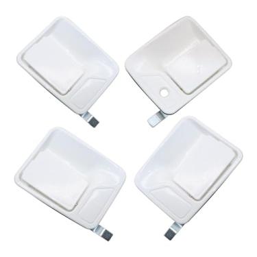 Imagem de DBEIXIWEI 4 peças de substituição de maçaneta de porta pintada de branco olímpico externo para Ford Super Duty F250 F350 1999-2016