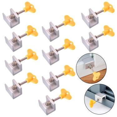 Imagem de 10 Trava Com Chave Pra Porta Janela Correr Segurança Criança - Things 