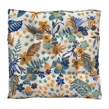 Imagem de Almofada Futton Turco Wendy 42x42cm Plantas Azul - FASTLAR
