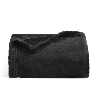 Imagem de Cobertor de Lã Bedsure Twin XL - Leve, Macio e Aconchegante (Preto)