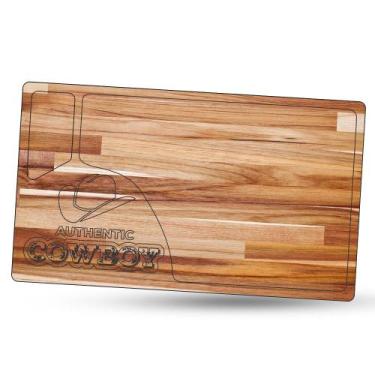 Imagem de Tábua de Carne para Churrasco Teca Authentic Chapéu Cowboy - LAZERBR