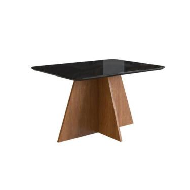 Imagem de Mesa para Sala de Jantar 120x90cm com Vidro Lapidado - Móveis Zamarchi