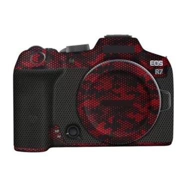 Imagem de JERXTTON Película para câmera Canon EOS R7 antirriscos envoltório de vinil filme de desenho animado protetor corporal casaco acessórios de fotografia adesivo (Mamba Red)