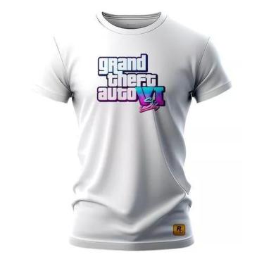 Imagem de Camiseta GTA 6 - Game Grand Theft Auto - Loja Dinka, P, Branco