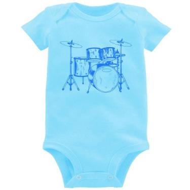 Imagem de Body Bebê Bateria Música (azul) - Foca na Moda, Azul bebê, P