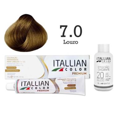Imagem de Coloração 7.0 Louro + Oxi 20 Vol  Itallian Color