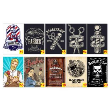 Imagem de 10 Quadros Barbearia Salão Barbeiro Corte Barba Barber 14x20 11ao20 - 