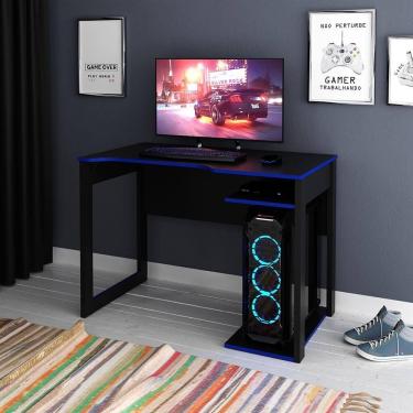 Imagem de Mesa para Computador Gamer ME4161 Preto Azul Tecnomobili