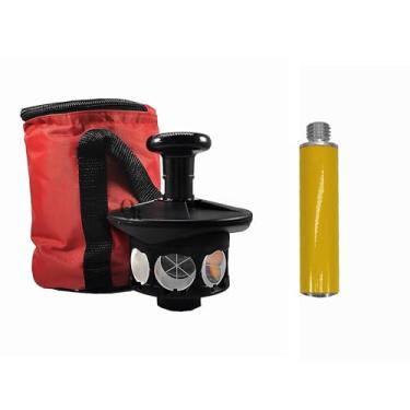 Imagem de Sveymappe 360 Degree Reflective Prism for Trimble Total Station with Height Adapter Collapsible Reflecting Surveying Pole w/Extension Construction