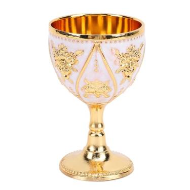 Imagem de Vinho de Liga, Padrão, Pequeno, Elegante, Em Estilo Europeu, Caneca de Vinho Decorativa e Requintada da Zinca para Uso Doméstico (Todo branco)