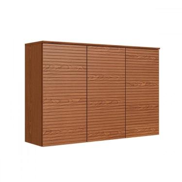 Imagem de Armário Aéreo Cozinha Auris 120 Cm 3 Portas 100% Mdf Canela - Genialflex