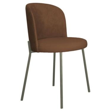 Imagem de Cadeira Decorativa Elegance Base Titanium material sintético Marrom - 