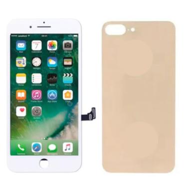 Imagem de Tela Display Lcd Touch Para iphone 8 Plus Branca + Tampa Traseira Dourada