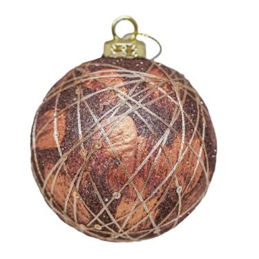 Imagem de Magizi by Tuut, Decoração para Árvore de Natal, Bola Decorada, Rosê Gold, 8cm