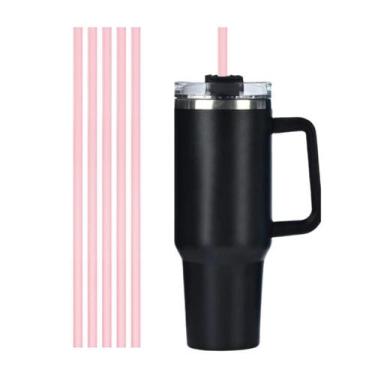 Imagem de Kit 5 Canudo Para Copo Do Neymar Plástico Reutilizável 30cm - DB, Rosa