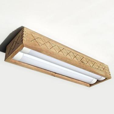 Imagem de Luminária Lustre Pendente Rústico Madeira Led Lustre 40w - ECO.START