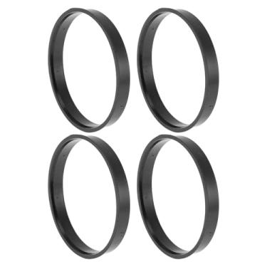 Imagem de INFINAUTO Anéis centralizados de cubo de roda de carro de 75,1 mm a 71,6 mm rodas de policarbonato preto eixo central amortecedor Hubrings 4 peças