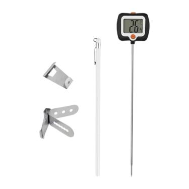 Imagem de ＫＬＫＣＭＳ Termômetro de inserção de carne digital Termômetro de cozinha rotativa Display LCD Profissional Sonda de aço inoxidável para frito de ar fritado,