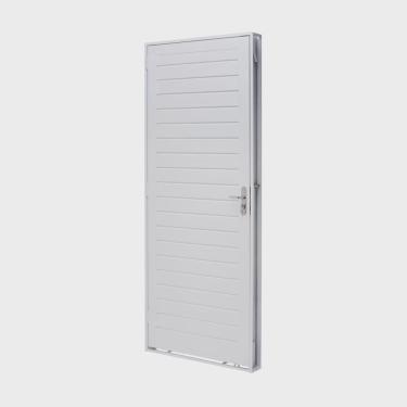 Imagem de Porta de Aço Lambri 215x83cm Batente 12cm Qualitysol Ramassol