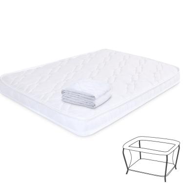 Imagem de Colchão para Chiqueirinho Com protetor Impermeável Colchonete de Bebê Infantil Antialérgico 105x72x6cm - bf Colchões