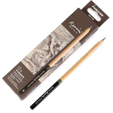 Imagem de Lápis de desenho com lápis, suprimentos de arte, 12 peças, nível de artista, 5B